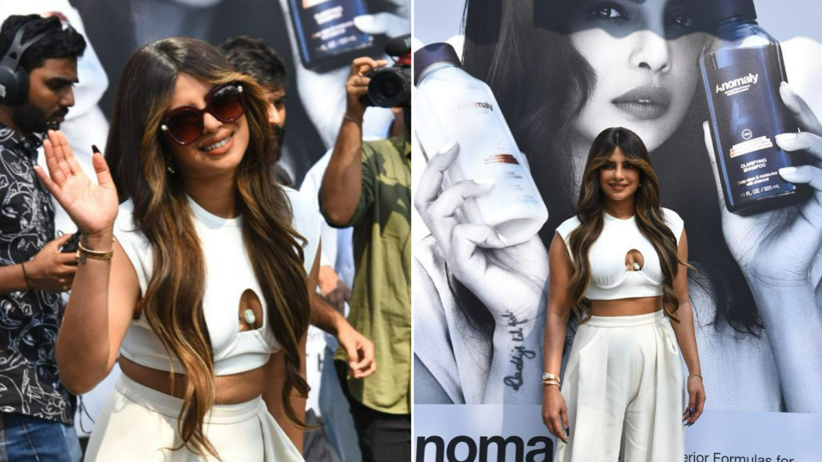 Priyanka Chopra Slays In An All White Outfit At The Launch Of Her Haircare Line ‘anamoly In 